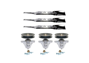 Troy-Bilt Super Bronco 50K XP Mower Deck Spindle Blade Kit Replaces S Center 618P09255 Spindle 742P05094 Blade with 6 Point Star