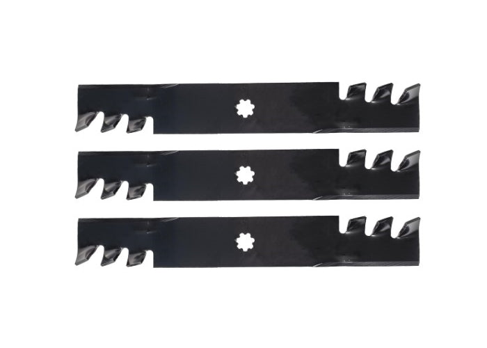 John Deere E160 E170 48 Gator Style Mulching Blades GX21786 Set of 3 MowerDeckPartsPlus