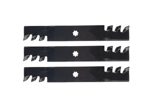 John Deere Z355E 48TD Deck Gator Style Mulching Blades AM141035, GX21784, GX21786, GY20852 Set of 3