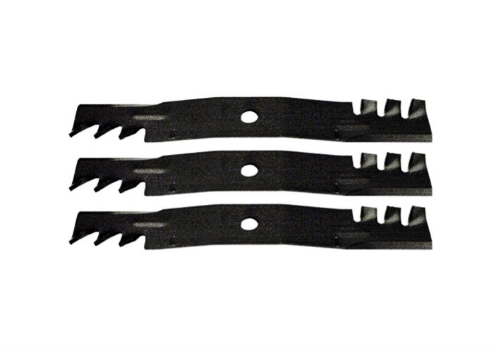 John Deere X465, X475, X485 54" Gator Style Mulching Blades M143520, M145516, UC22010 Set of 3