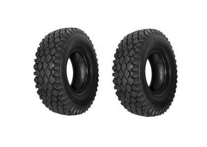 4.10 x 3.50 - 5 Stud Tread Knobby Tires Go-Kart Mini-Bike Set of 2