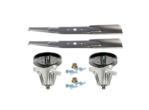 Cub Cadet ZT1 42 Mower Deck Spindle Blade Kit Replaces S Shape Center 618P09259 Spindle, 742P05177 Blade with 6 Point Star
